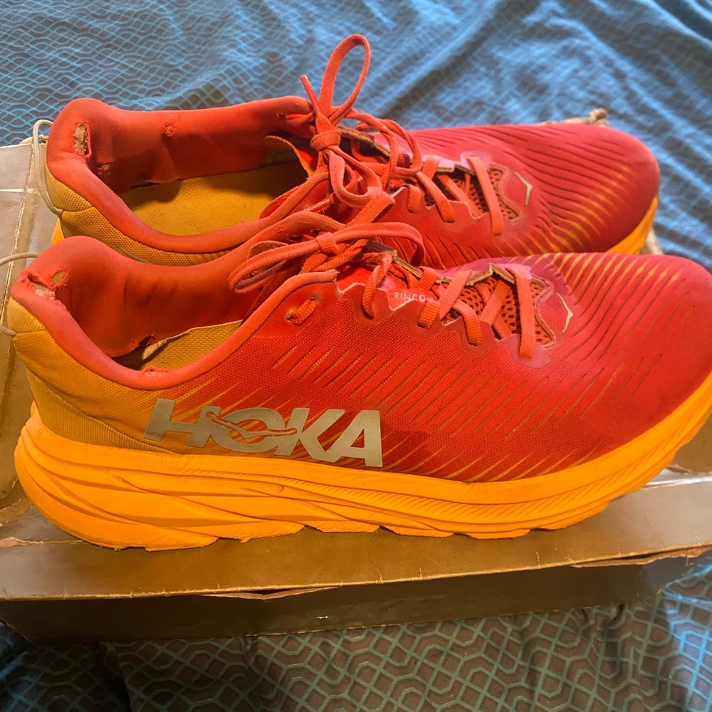 HOKA Men's Running Shoes - Red and Orange Crimson Chin